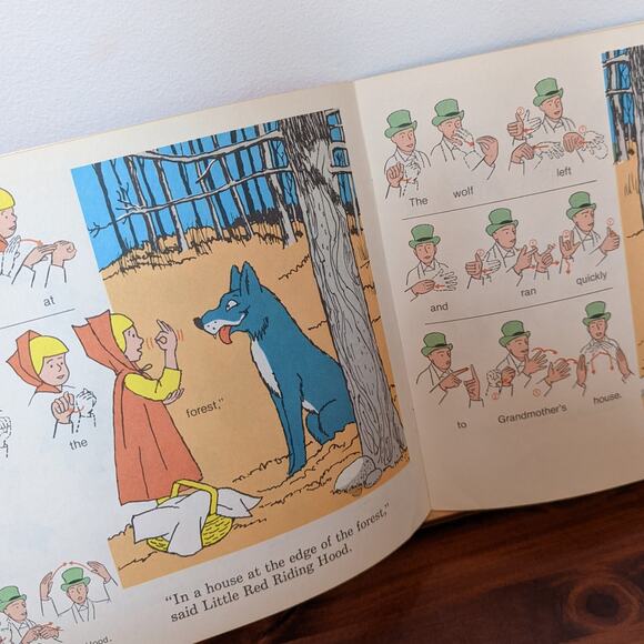 Vintage 1980 Children's Book Sign Language Little Red Riding Hood - Picture 8 of 11